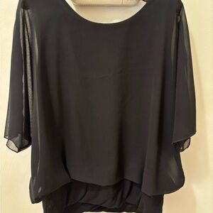 Kim & Cami Black Sheer Blouse